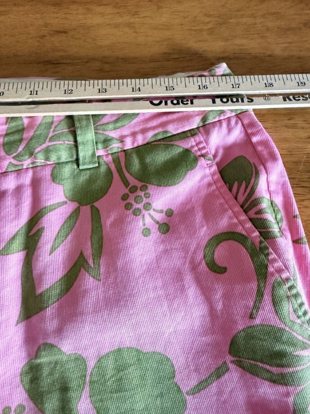 Trina Turk Womens Pink & Green Tropical Print Lightweight Denim Pants 34x30 - Picture 6 of 9